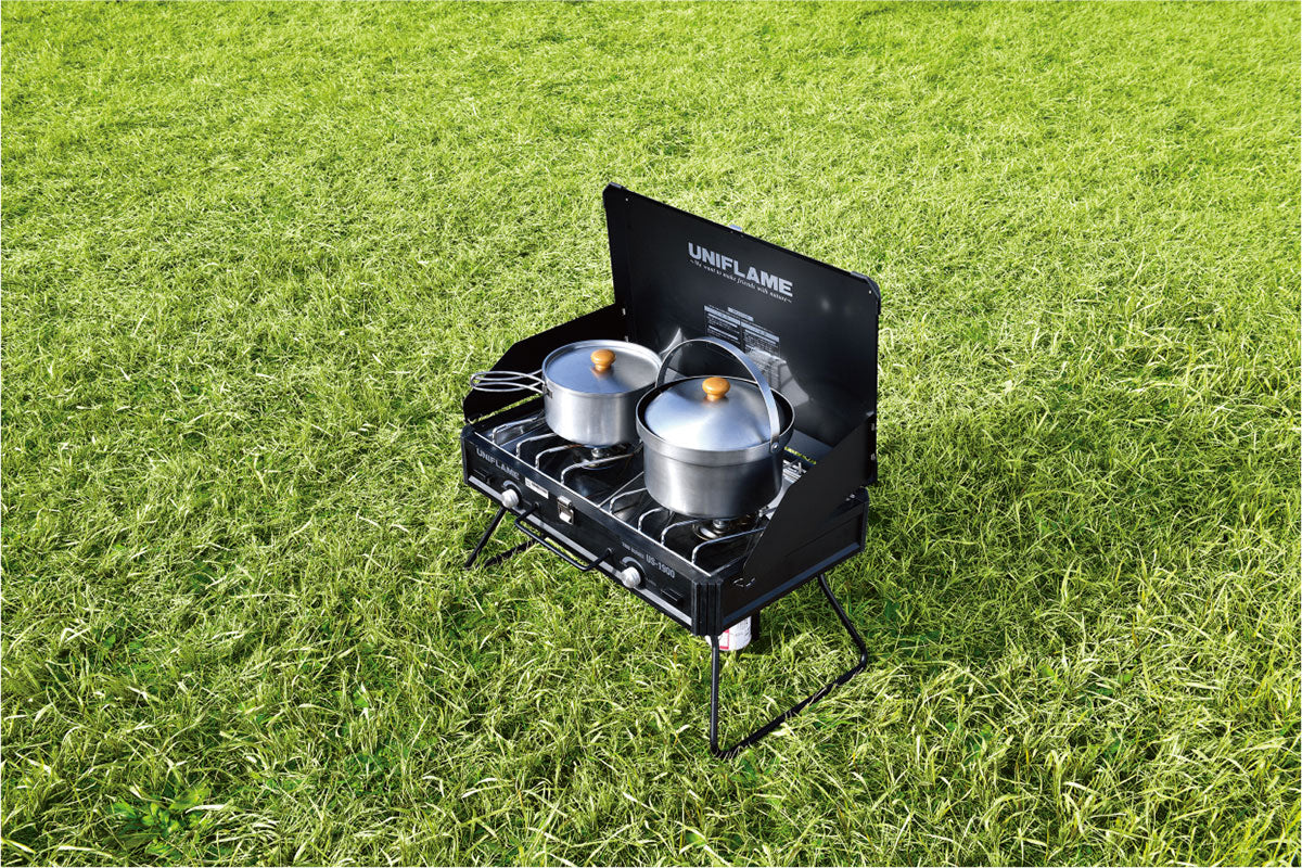 Uniflame Twin Burner US-1900 Black Ltd 2 Burner Butane Stove