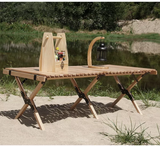Tani Camping Low Roll Top Bamboo Table Foldable with Bag