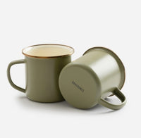 Barebones Living Enamel 2 - Tone Mug Set - Olive Drab