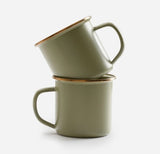 Barebones Living Enamel 2 - Tone Mug Set - Olive Drab