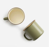 Barebones Living Enamel 2 - Tone Mug Set - Olive Drab