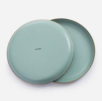 Barebones Living Enamel Deep Plate Set (2 Tone Olive Drab & Mint)