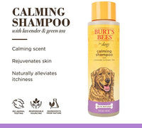 Burt's Bees for Dogs Natural Calming Dog Shampoo with Lavender and Green Tea | Cleansing Lavender Dog Shampoo | Cruelty Free, Sulfate & Paraben Free, pH Balanced for Dogs - Made in USA, 16 oz