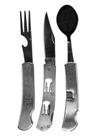 Poler Portable Utensils/Portable Utensil Set 3-in-1 Hobo Set Folding Spoon, and Fork