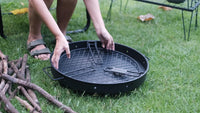 Barebones Living Cowboy Grill Charcoal Tray and Circular Fire Pit Grill Grate